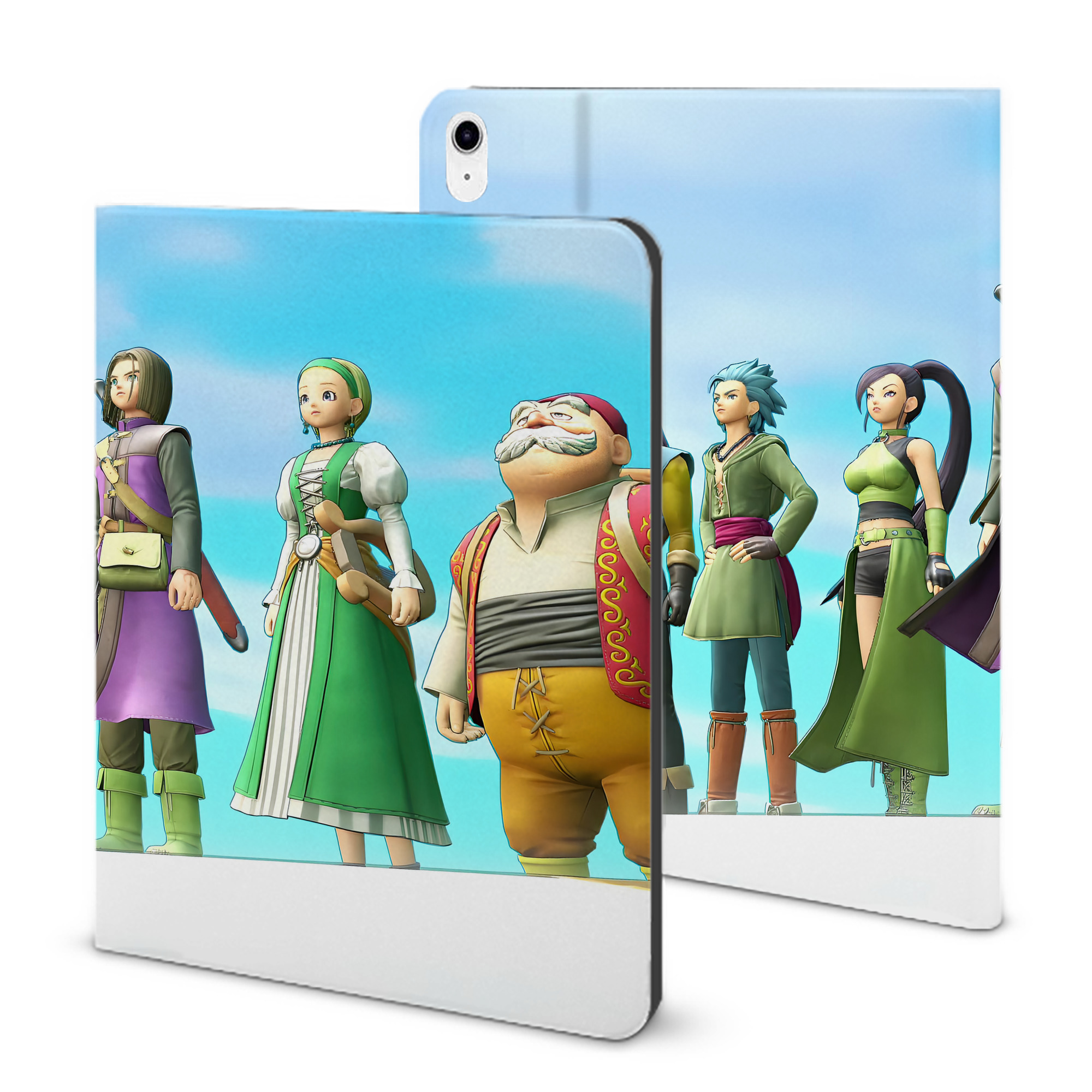 （画像用） ドラゴンクエスト Doragon Kuesuto Dragon Quest IPad ケース ブック型 PUレザー TPU 耐衝撃 軽量 薄型 ペン収納なし 全面保護 IPad 各モデル対応